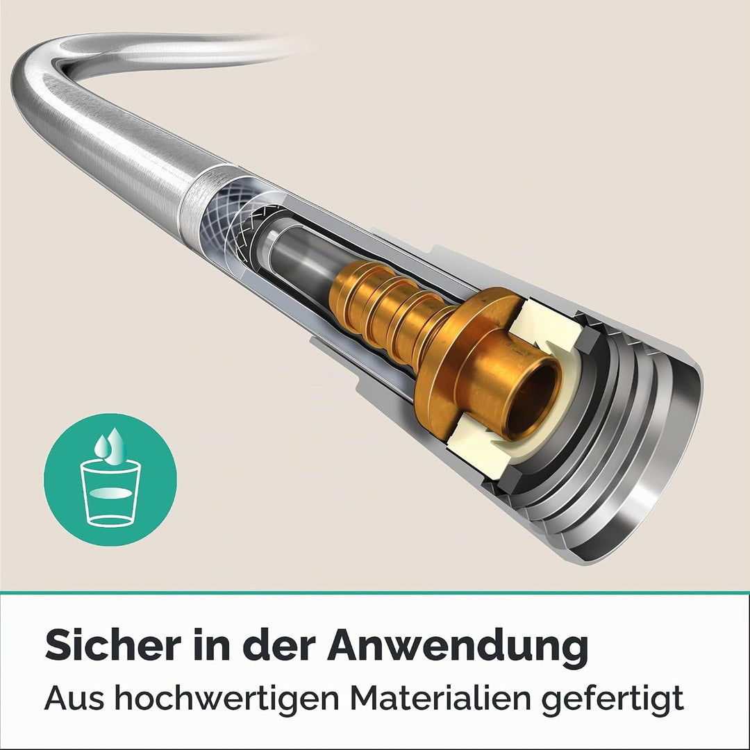 hansgrohe Isiflex - universal Duschschlauch 1,25m, mit Verdrehschutz, flexibler Brauseschlauch mit K