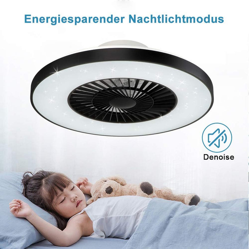 Depuley LED Deckenventilator mit Lampe, Moderne Invisible Fan Deckenleuchte, Dimmbar Ventilator mit