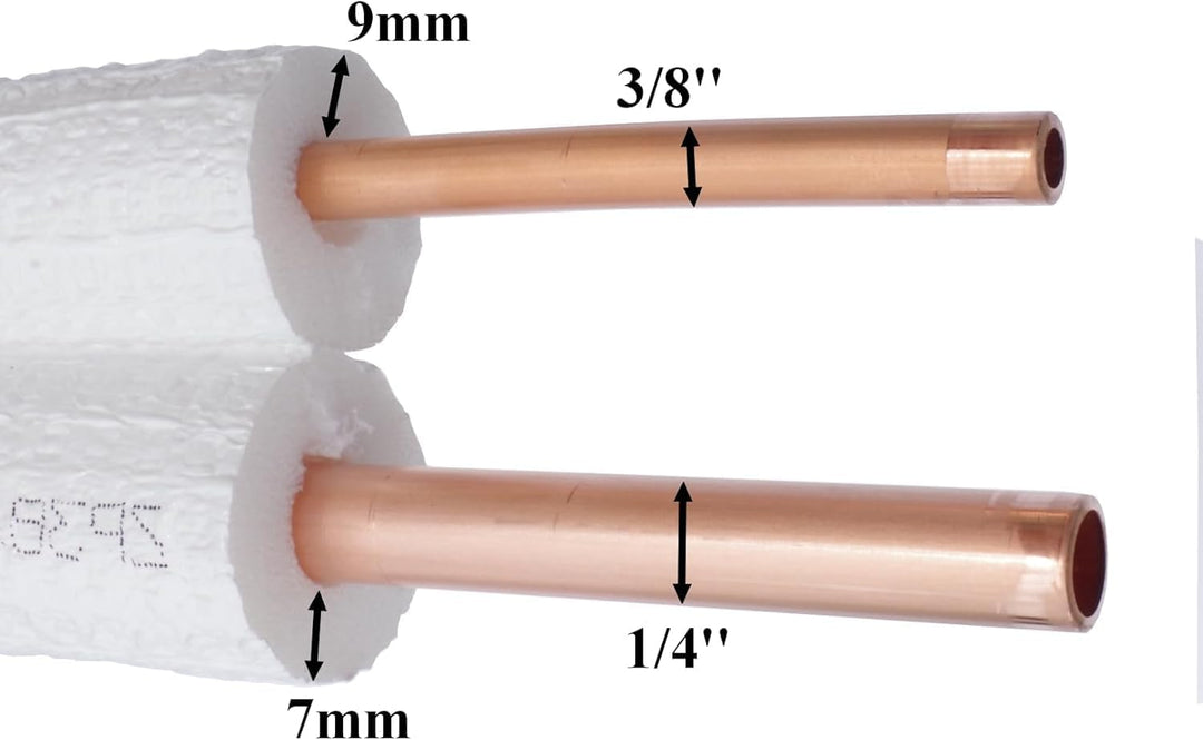 Kältemittelleitung Kupferrohr 1/4" 3/8" 1m bis 25m Klimaanlage Wärmepumpe R134a, R290, R407C, R404H,