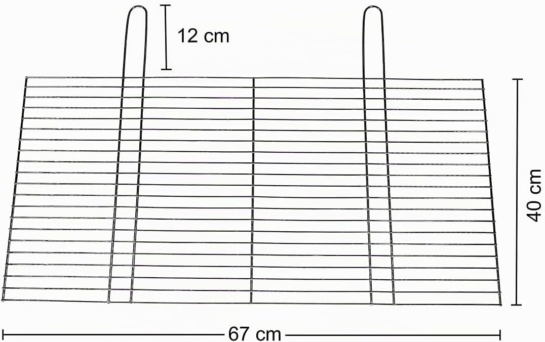 BitWa Robuster Grillrost aus Edelstahl 67x40cm - Rostfreies Grillgitter für Geniesser und Hobbyköche