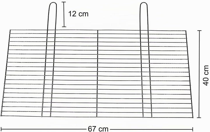 BitWa Robuster Grillrost aus Edelstahl 67x40cm - Rostfreies Grillgitter für Geniesser und Hobbyköche