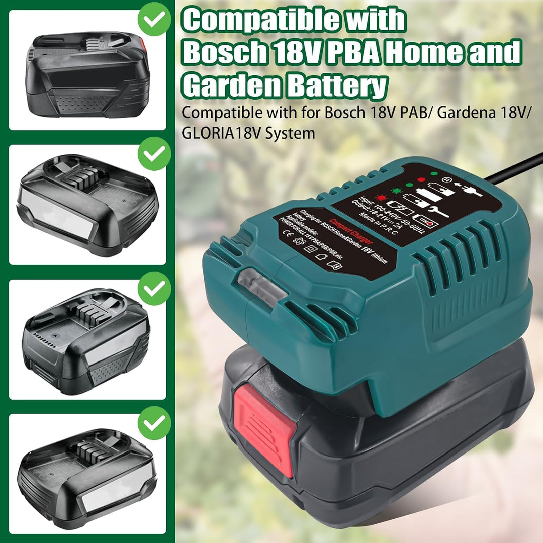Mini Akku Ladegerät für Bosch Haus und Garten 18V, Schnellladegerät Ersatz AL1830CV für Bosch PBA PS