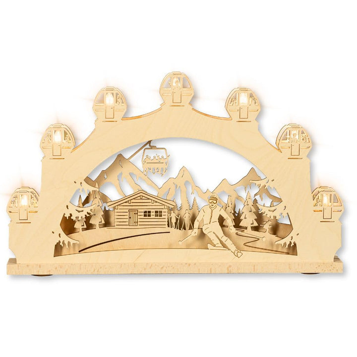 weigla - Schwibbogen original Erzgebirge 7 flg. Wintersport - Lichterbogen Weihnachten - 7 x 34 V, 3