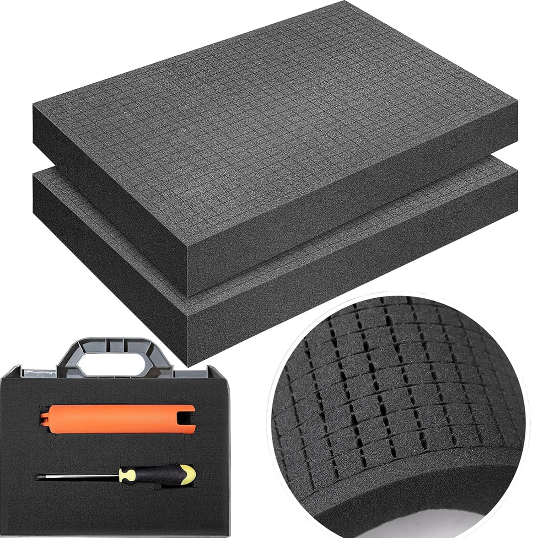 2 Stück 400 x 300 x 50 mm Rasterschaumstoff Würfelschaum - Werkzeugkoffer Kamerakoffer Schaumstoff,K