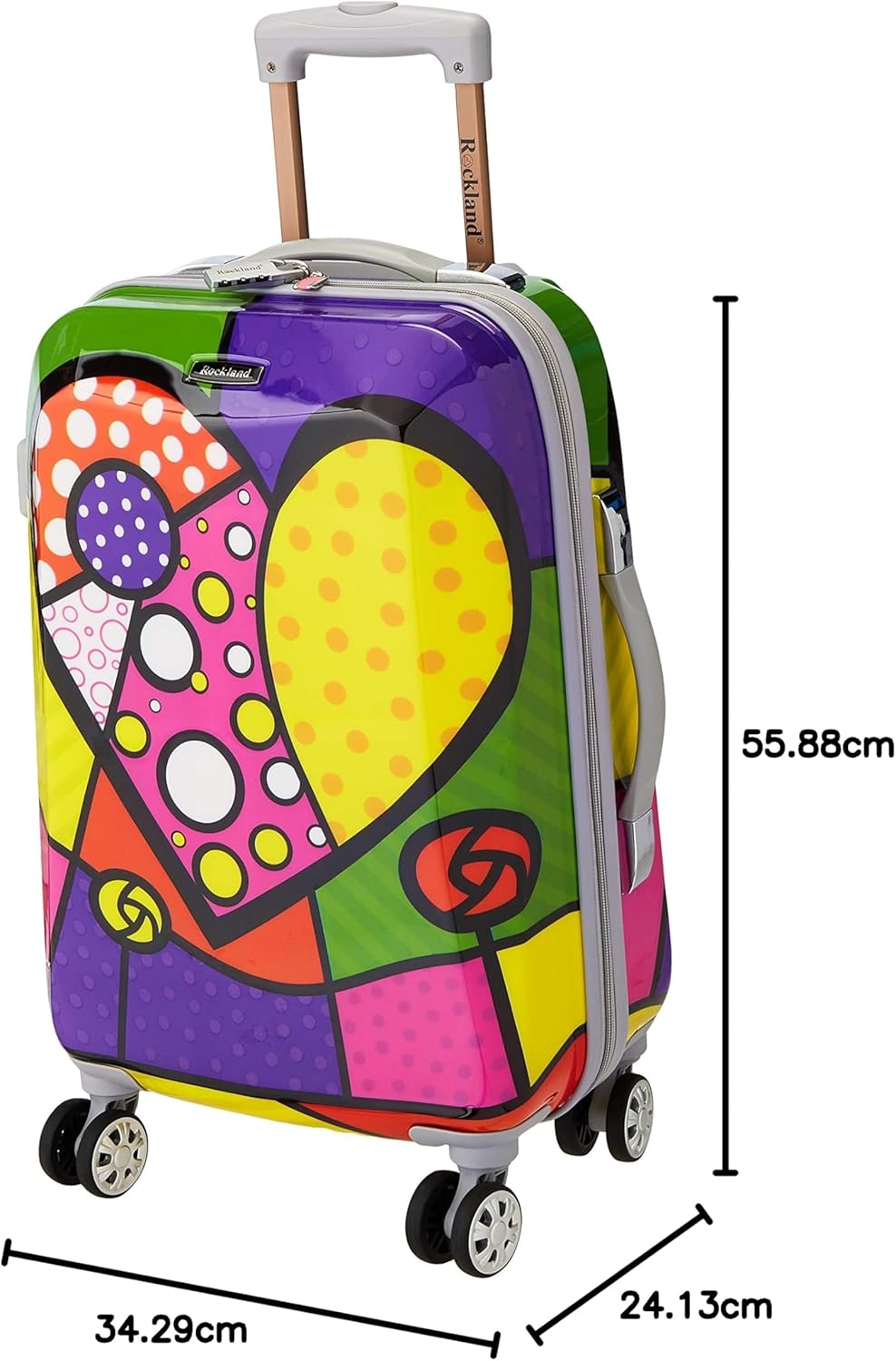 Rockland Vision Hartschalen-Trolley, Herz, Carry-On 20-Inch, Vision Hartschalen-Trolley Carry-On 20-