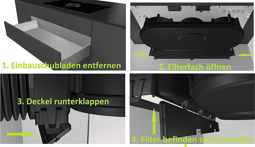 Aktivkohlefilter-Set für Bora Basic BAKFS (4 Filter) und BIU/BHU/BFIU Dunstabzugshauben/Maximal 2 St