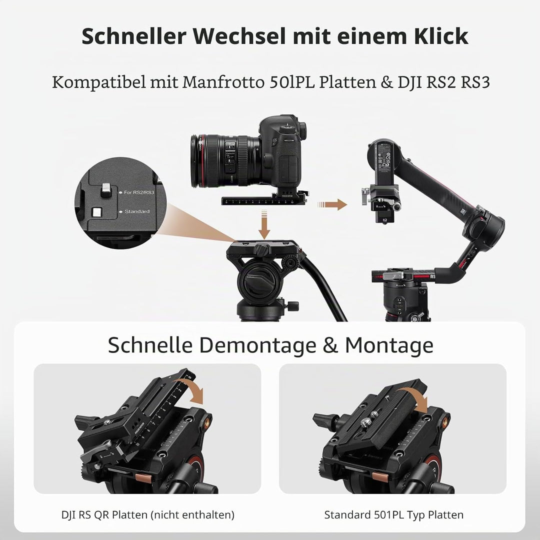 Professionelles Video-Stativ-Einbeinstativ-Kit, Cayer AF2451 67-Zoll-Aluminium-Teleskop-Flip-Lock-St