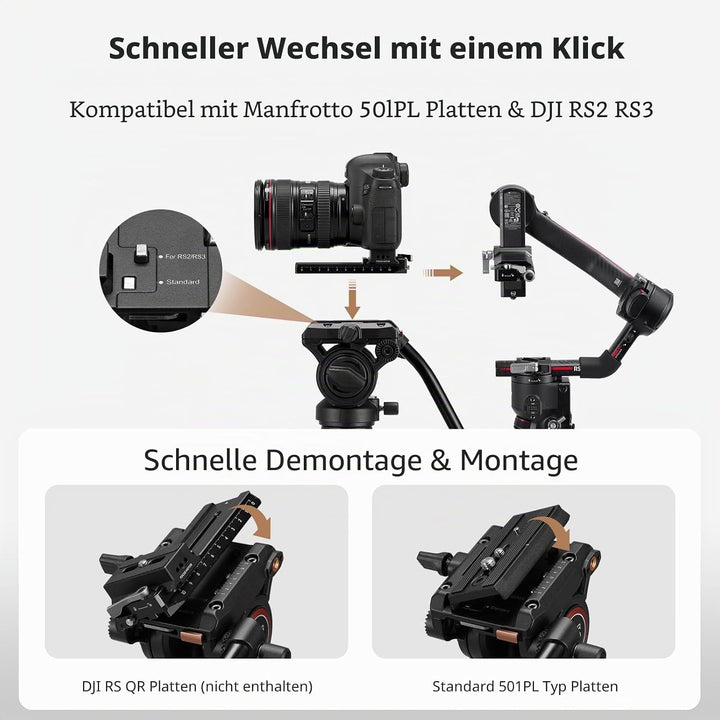 Professionelles Video-Stativ-Einbeinstativ-Kit, Cayer AF2451 67-Zoll-Aluminium-Teleskop-Flip-Lock-St