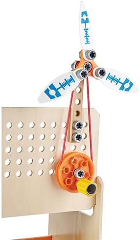 Hape Junior Inventor Tüftler-Arbeitstisch Experimentierset, Mint-Spielzeug, ab 4 Jahre 36 x 24,5 x 4