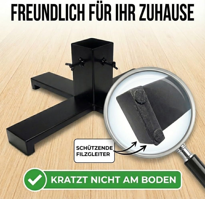 ProfiPVC Weihnachtsbaumständer 50x50 cm Stabiler Metall Standfuss für lebende Tannen Fichten Kiefern