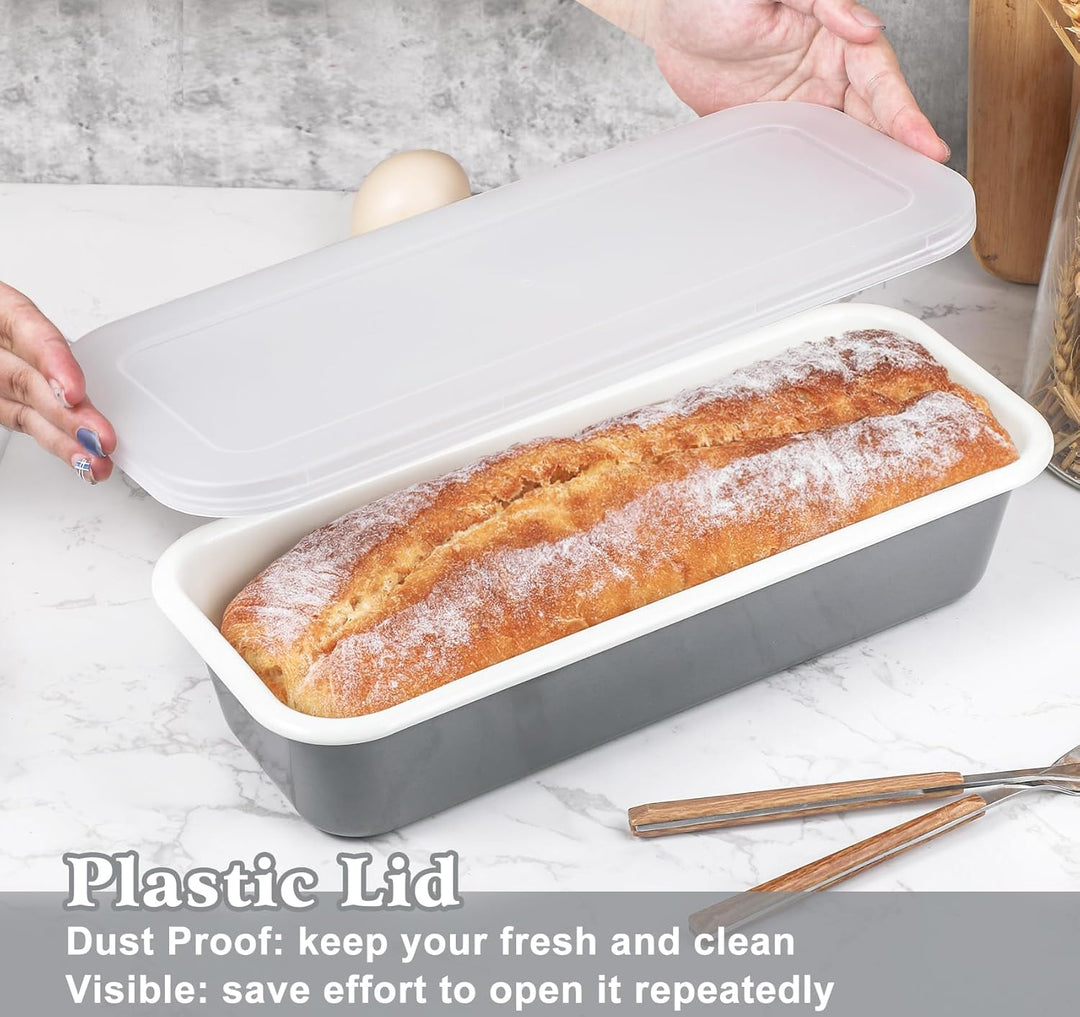 webake Kastenform 30cm Brotbackform Emaille Kastenbackform Mit Kunststoff Deckel Brotform Rechteckig