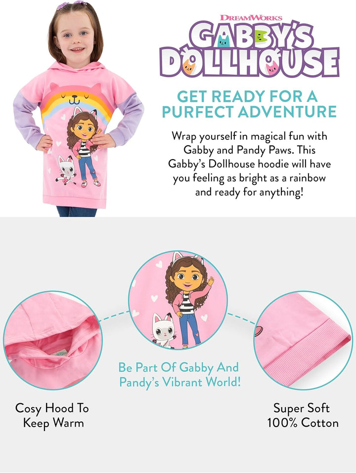 DreamWorks Hoodie Mädchen | Gabbys Dollhouse Kleidung | Kapuzenpullover Für Mädchen | Lange Hoodies