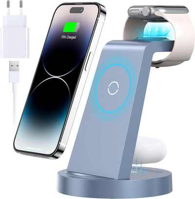 3 in 1 iPhone Ladestation Kabelloses Ladegerät für Apple - Wireless Charger für iPhone 16 15 14 13 1