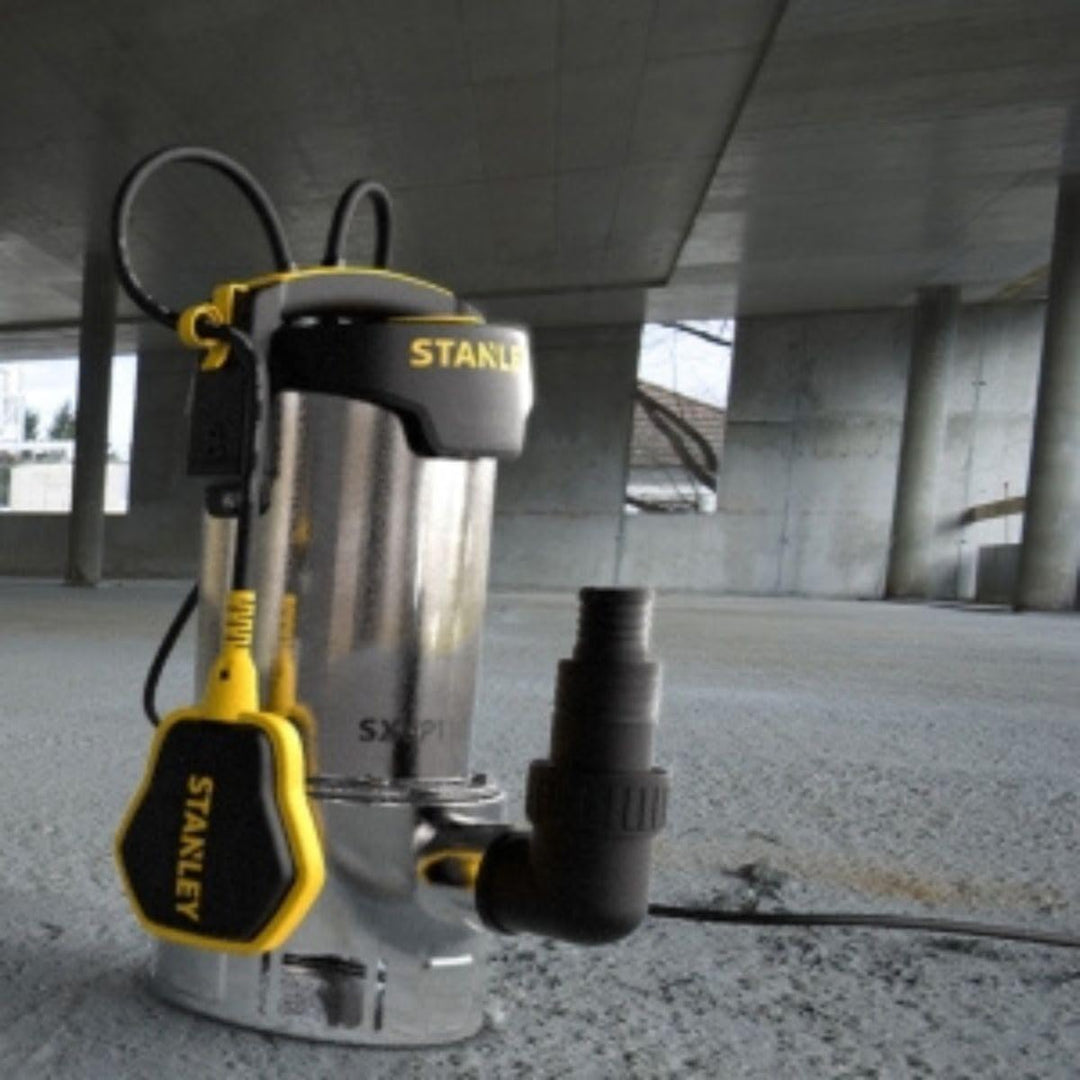 Stanley SXUP1100XDE Tauchpumpe für Schmutzwasser (1100 W, Förderleistung max. 16.500 l/h, Förderhöhe