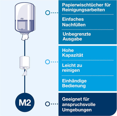 Tork 559000 Innenabrollungsspender für M2 Papierwischtücher im Elevation Design / Wischtuchspender f