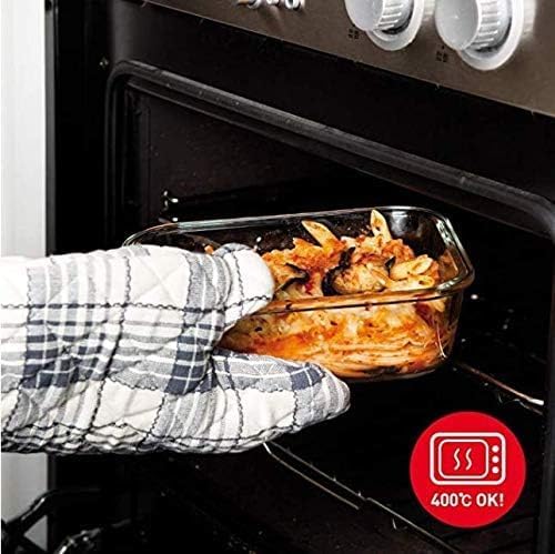 Lock & Lock Boroseal Lebensmittelbehälter aus Glas, 2er-Set, rund, mit Deckel für Backofen, Mikrowel