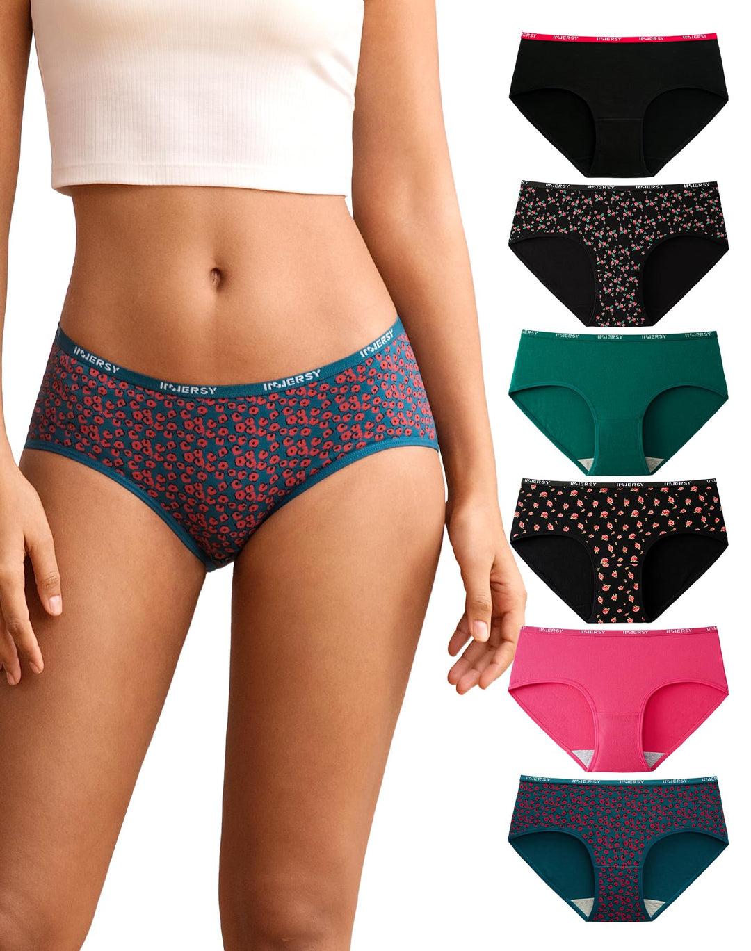 INNERSY Unterhosen Damen Baumwolle Slips Mehrpack Hipster Bequem Unterwäsche 6er Pack XS Retro Mehrf