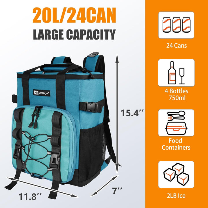 Kühlrucksack 30L/20L Kühltasche Rucksack Gross Faltbar, 40/24 Dosen Kühl Rucksack Gross Thermo Rucks