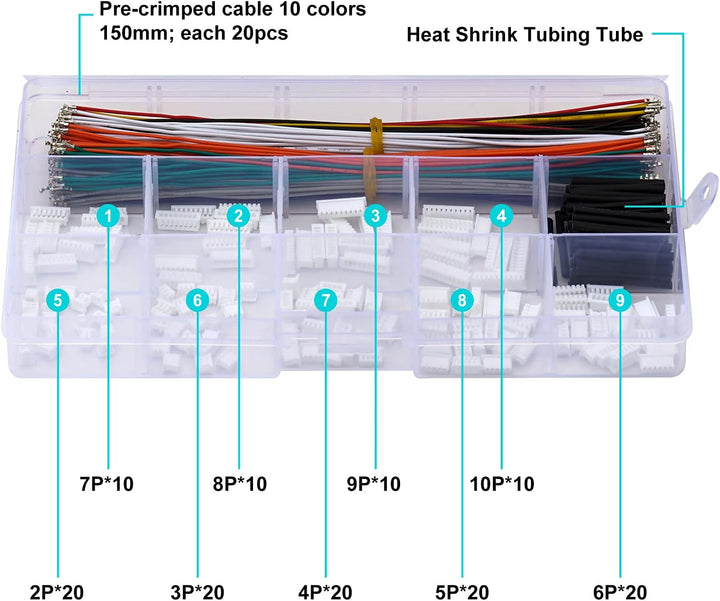 MX 1,25 mm SteckerSet und Premiumvorgekräuselte Kabel, kompatibel mit Molex PicoBlade für Pixhawk Fl