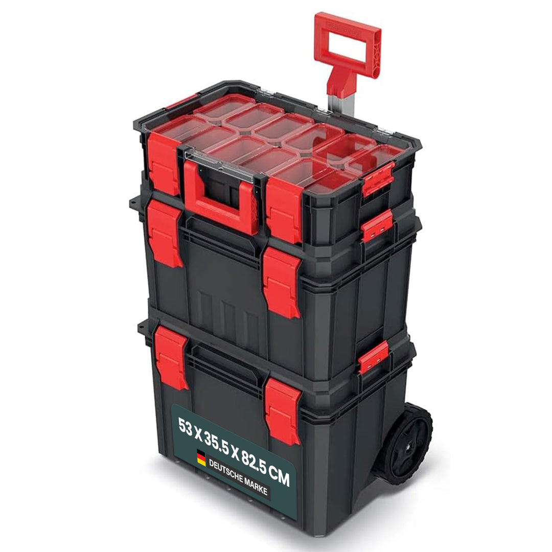 Kreher XL Werkzeugtrolley, Werkstattkoffer Set, Werkstattwagen Set 4 in 1! BxTxH: 53 x 35,5 x 82,5 c
