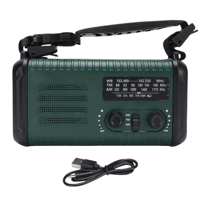 YWBL-WH 20000 MAh Handkurbel-Notfallradio, Solarbetrieben, mit AM FM-Wetterband, LED-Taschenlampe, S
