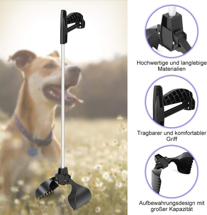 Greensen Hundekotschaufel Tragbare Hundekotgreifer mit Langem Griff Hochdruck Feder Hundekot Schaufe