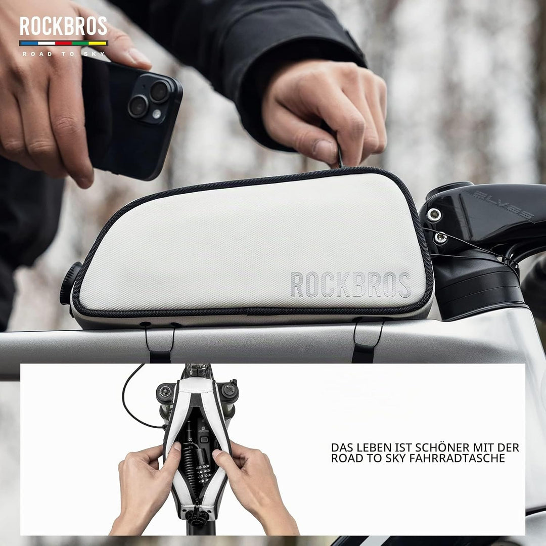 ROCKBROS Road to Sky Fahrrad Rahmentasche Wasserabweisend Oberrohrtasche 0,7L Reflektierend Fahrradt