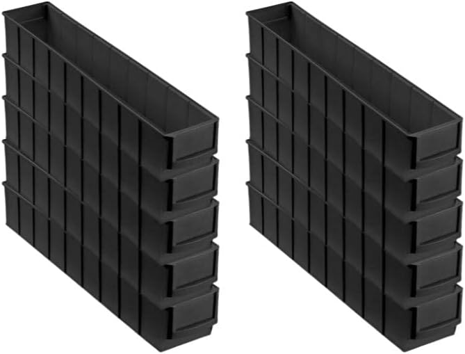 SparSet 10x Leitfähige Industriebox 500 S | HxBxT 8,1x9,1x50cm | 2,8 Liter | ESD, Sichtlagerkasten,