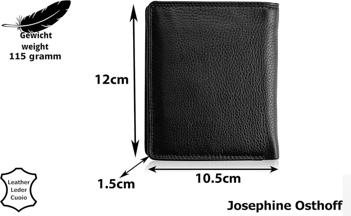 Josephine Osthoff MOOS Geldbörse echt Leder mit RFID Schutz, Farbe:Espresso, Espresso