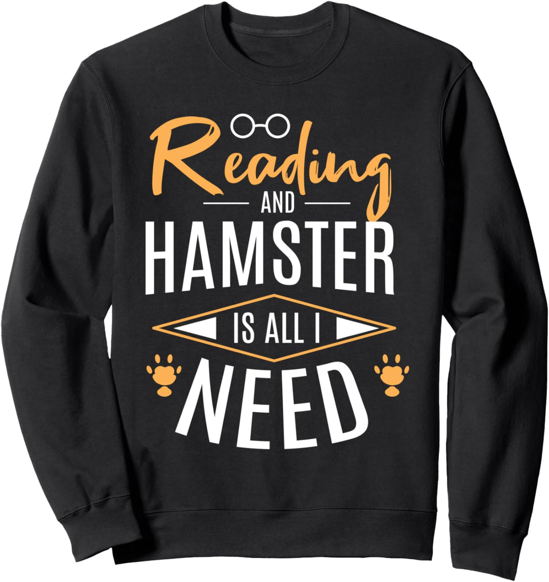 Lesen und Hamster niedlicher Hamster Bücherwurm Sweatshirt