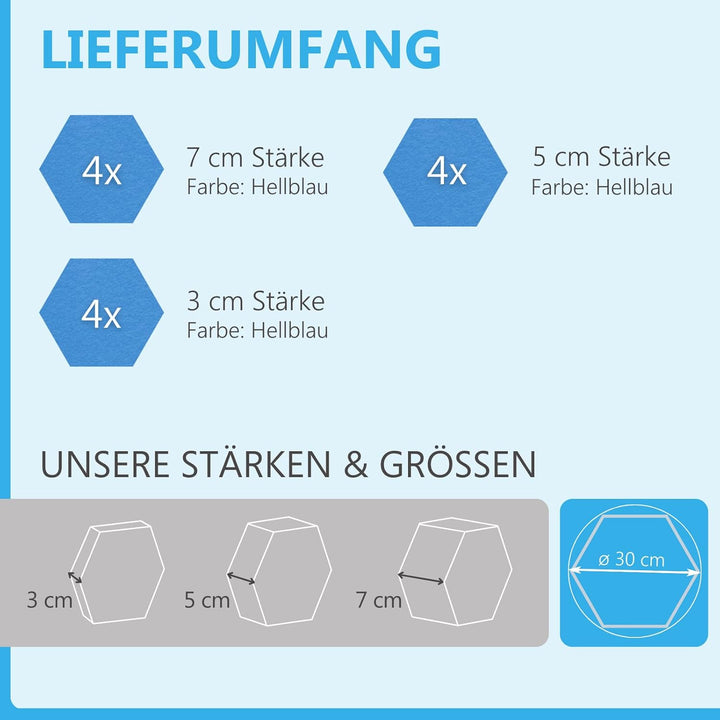 platino24 Schallabsorber COLORE aus Basotec G+ I Akustikpaneele mit Akustikfilz I 3D Wand-Paneele mi