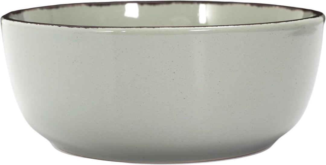 HOME DECO FACTORY, KA0446, 12 Piece Green Time Stoneware Dinnerware Set, Artisanal Design, Durable a