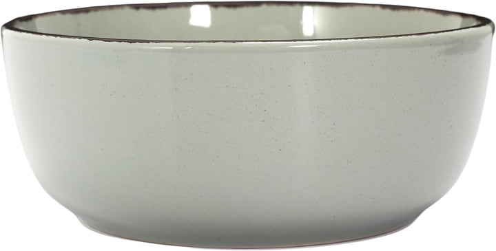 HOME DECO FACTORY, KA0446, 12 Piece Green Time Stoneware Dinnerware Set, Artisanal Design, Durable a