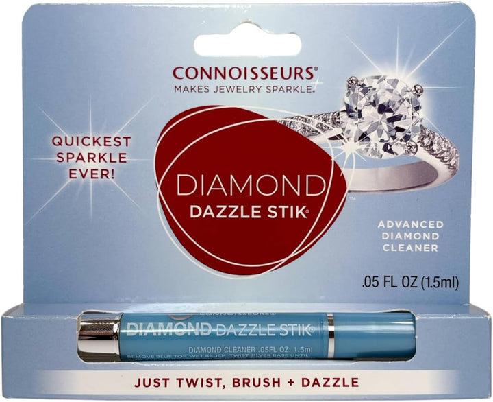 Connoisseurs Schmuckreiniger Set | Diamond Dazzle Stick und 6 Reinigungstücher | Jewelry Cleaner für
