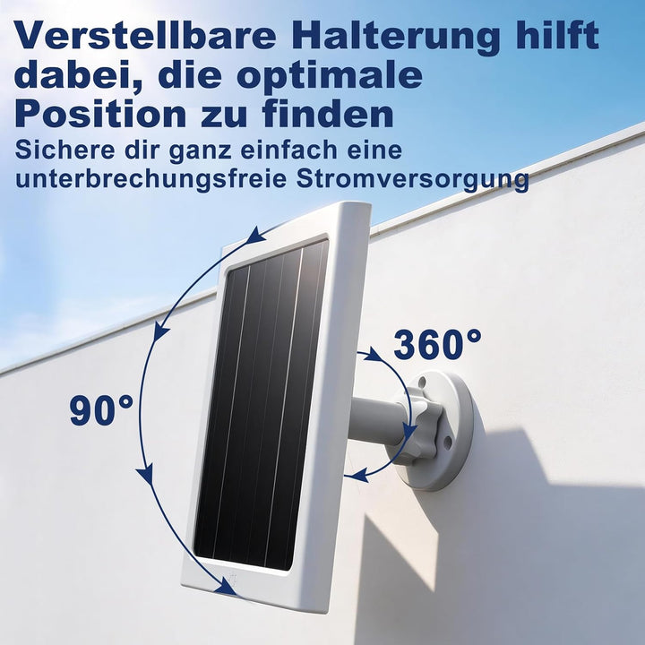 5-W-Solarpanel für Ring Spotlight Cam Plus/Pro und Stick Up Cam Akku, Solarladegerät für Ring Cam mi