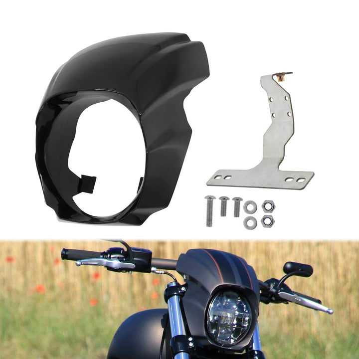 HDBUBALUS Scheinwerferverkleidung, passend für Harley Softail Breakout 2018–2020, schwarz glänzend