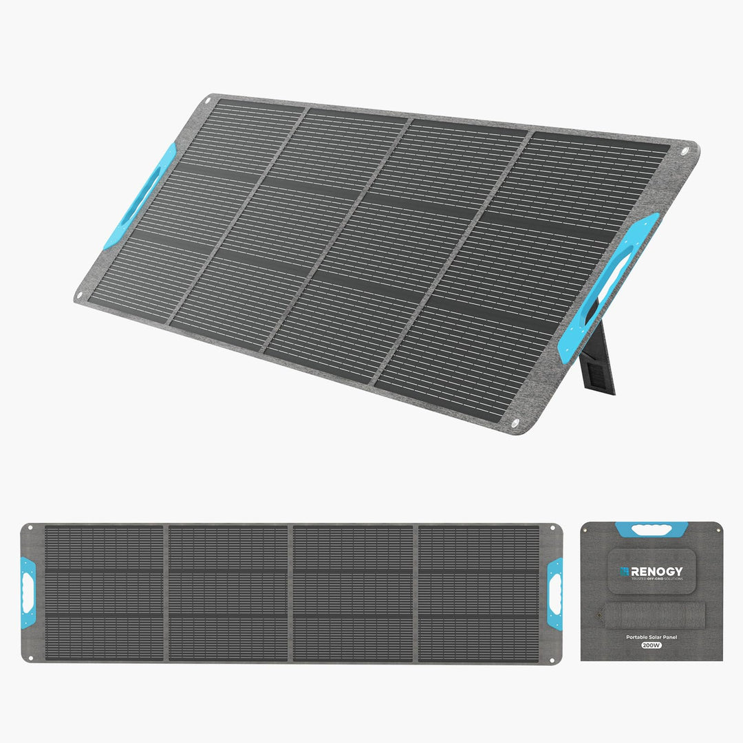 Renogy N-Typ Solarpanel Faltbar 200W, 25% Hoch-Effizienz Tragbares Solarmodul, IP65 6,3kg Faltbares