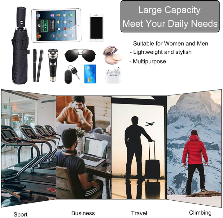 LUUFAN Herren Echtes Leder Sling Bag Brust Schulter Rucksack Crossbody Tasche für Casual Sport Wande