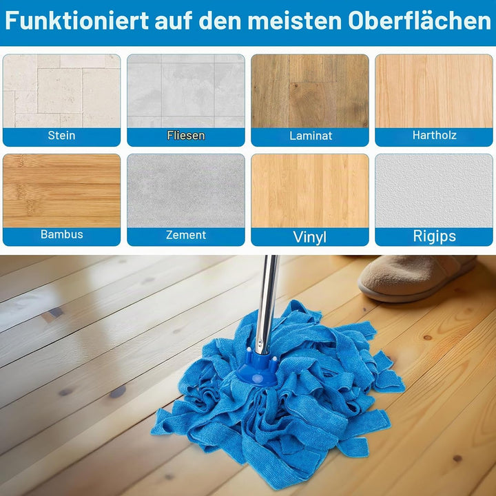 KeFanta Wischmopp für die Bodenreinigung 120 cm mit langem Stiel, Baumwolle für die Bodenreinigung i