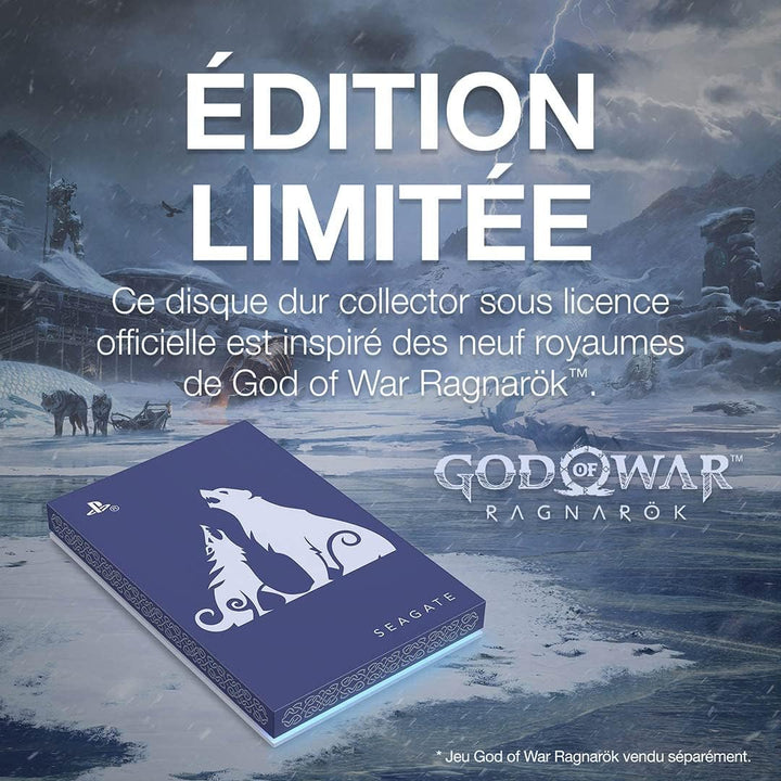 Seagate Game Drive PS4/PS5, 2TB, tragbare externe Festplatte, God of War Limited Edition, 2.5 Zoll,