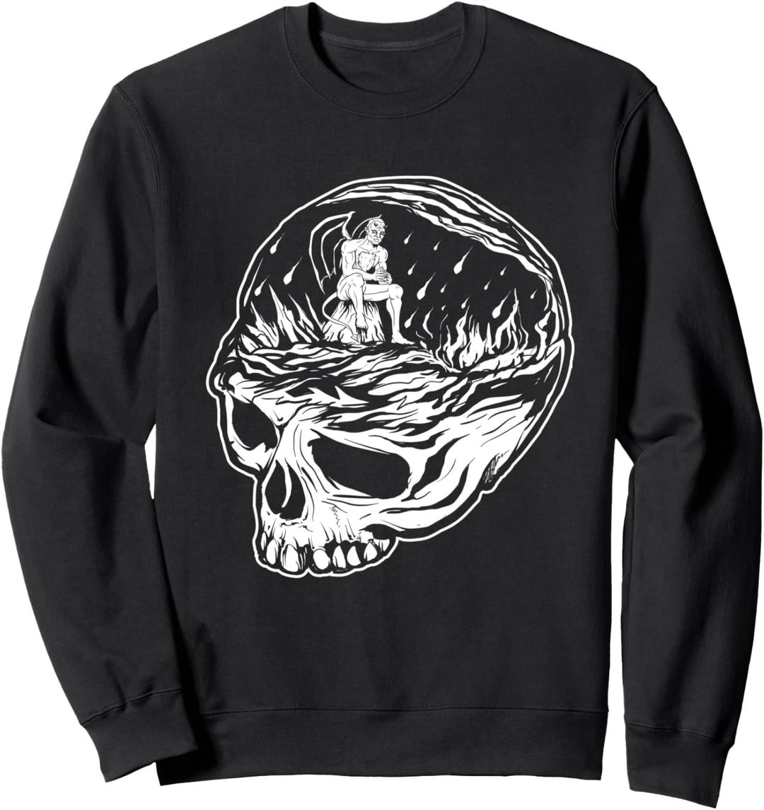 Satan Hell Skull Occult Sweater Heidnische Goth Geschenke Sweatshirt
