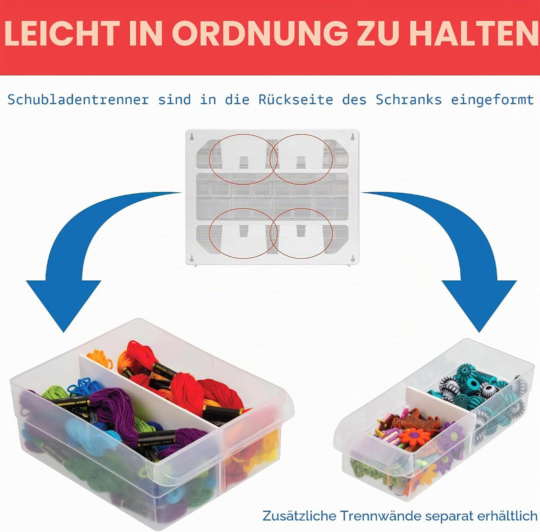 Akro-Mils 24 Schrank 10724, Kunststoffteile, Aufbewahrungs- und Bastelschrank, 50,8 cm B x 15,2 cm T
