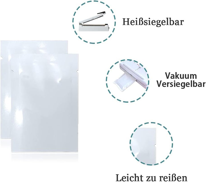 200 Stück Farbig Mylar Folie Obere Öffnung Versiegelbare Beutel Vakuum Heisssiegelbeutel für Lebensm