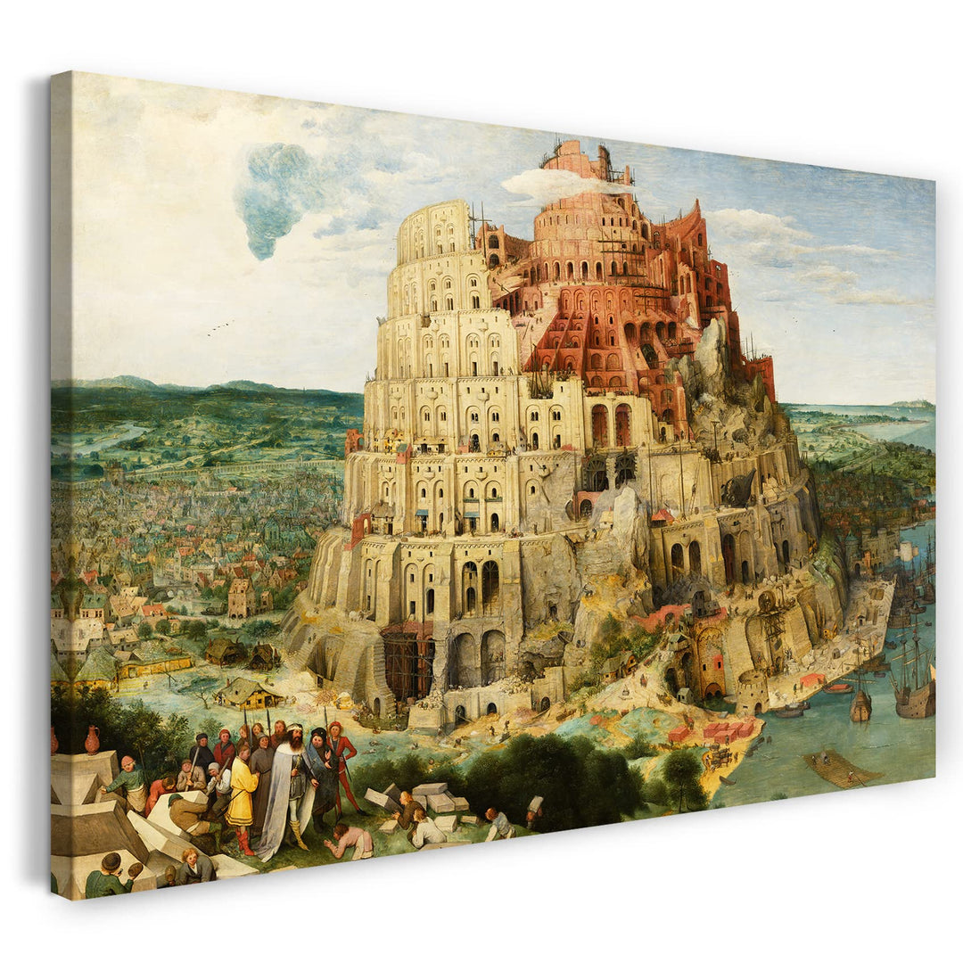 Printed Paintings Leinwand (80x60cm): Peter Bruegel der Ältere - Der Turm von Babel 80x60 cm, 80x60