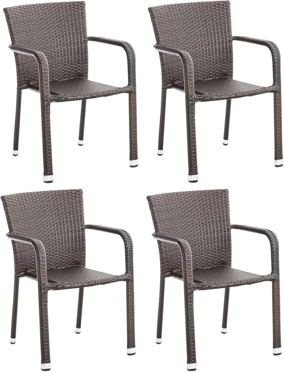 CLP Polyrattan-Gartenstühle Leonie I Pflegeleichte Outdoor-Stapelstühle I Wetterbeständige Gartenstü
