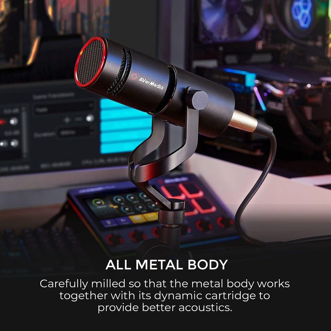 AverMedia Live Streamer MIC 330 - Dynamisches XLR Mikrofon für Content Creator - Geeignet für Live-S