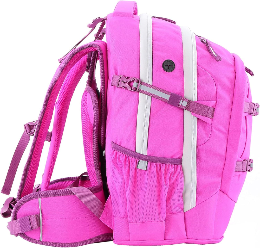 2be Schulrucksack 66320 Ergo School Backpack Fuchsia, Pink Kariert, Einheitsgrösse