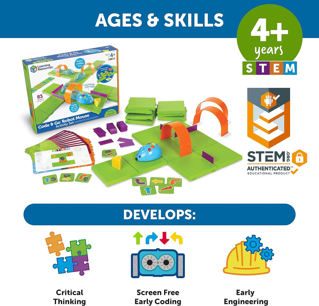Learning Resources Robotermaus zum Programmieren & Loslegen Aktivität Set, 5 Jahre to 9 Jahre MINT-F