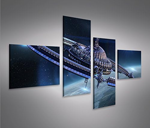 islandburner Bild Bilder auf Leinwand Interstellar Raumstation Space Weltall Sterne 4L XXL Poster Le