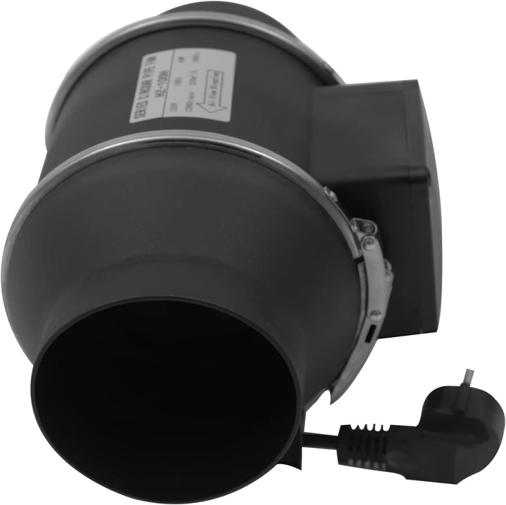 czyuRachel 100mm Abluftventilator, Rohrlüfter Inline-Rohrventilator 220m³/h Fächerförmige Luftschauf